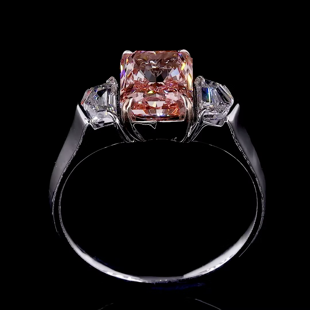 2.5 ct. Pink Lab Diamond 3-Piece Ring