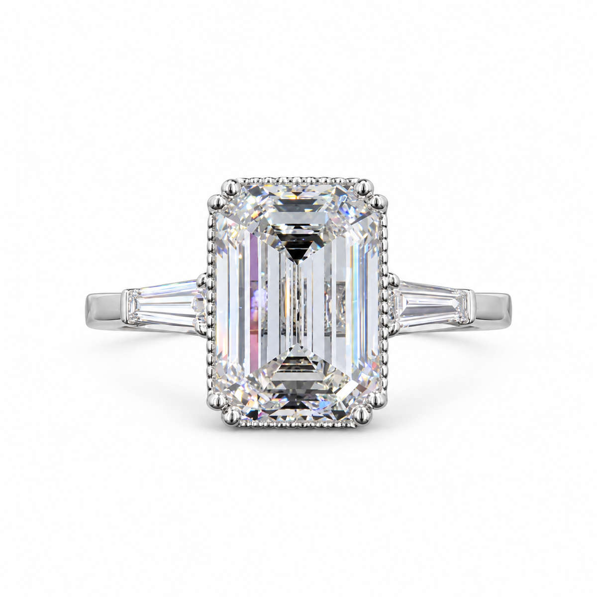 4.04 ct. Emerald Cut Lab Diamond Ring