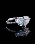2.64 ct. Blue/ White Lab Diamond 2-Piece Ring