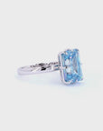 7.03 ct. Blue Radiant Lab Diamond Solitaire Ring