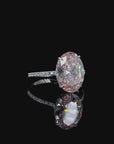 5.03 ct. Pink Oval Lab Diamond Halo Ring