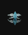 1.58 ct. Blue Lab Diamond Side Stone Ring