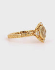 0.81 ct. Yellow Oval Natural Diamond Halo Ring