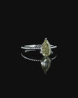 1.56 ct. Yellow Pear Lab Diamond Halo Ring