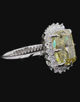 6.18 ct. Yellow Cushion Lab Diamond Halo Ring