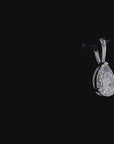 0.41 ct. White Pear Natural Diamond Solitaire Pendant