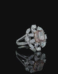 3.50 ct. Pink Cushion Lab Diamond Ring