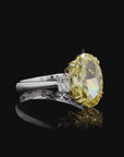 5.02 ct. Yellow Oval Lab Diamond Solitaire Ring
