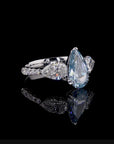 2.54 ct. Blue Pear Lab Diamond Ring
