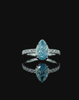 1.75 ct. Blue Lab Diamond Solitaire (Pavé) Ring