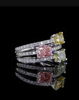 3.21 ct. Tri-Color Lab Diamond 3-Piece Ring