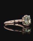 3.07 ct. Green Cushion Lab Diamond Solitaire Ring