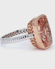 10.34 ct. Brown Pink Cushion Lab Diamond Ring
