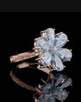 6.72 ct. Blue Lab Diamond 6-Piece Floral Ring