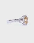0.97 ct. Yellow Oval Natural Diamond Halo Ring