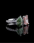 4.29 ct. Pink/Green Lab Diamond 2-Piece Ring