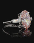 4.51 ct. Pink Oval Lab Diamond Three-Stone Ring