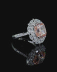 5.08 ct. Pink Square Cushion Lab Diamond Halo Ring