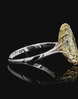 4.03 ct. Yellow Elongated Oval Lab Diamond Solitaire Ring