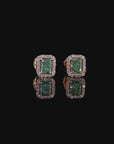 1.09 ct. Green Lab Diamond Halo Stud Earrings