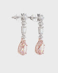 3.93 ct. Pink Pear Lab Diamond Drop Earrings