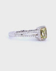 1.01 ct. Yellow Radiant Natural Diamond Halo Ring