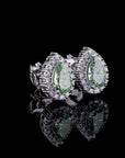 1.18 ct. Green Lab Diamond Halo Stud Earrings