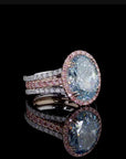 6.01 ct. Blue Lab Diamond Halo (Pavé) Ring