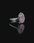 4.08 ct. Pink Oval Lab Diamond Ring