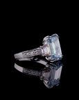 5.08 ct. Blue Lab Diamond Side Stone Ring