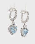 3.70 ct. Blue Lab-Grown Diamond Heart Earrings