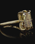 10.29 ct. Yellow Radiant Lab Diamond Solitaire Ring
