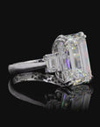 7.08 ct. White Emerald Lab Diamond Three-Stone Ring