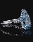 5.40 ct. Blue Pear Lab Diamond Solitaire Ring