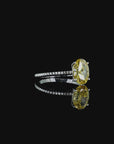 2.12 ct. Yellow Oval Lab Diamond Solitaire Ring