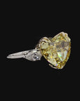 7.05 ct. Yellow Heart Lab Diamond Solitaire Ring