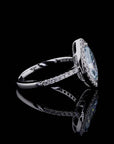 1.55 ct. Blue Lab Diamond Halo Ring