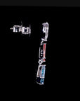 3.52 ct. Blue Lab Diamond Drop Earrings