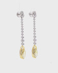 3.07 ct. Yellow Oval Lab Diamond Drop Earrings