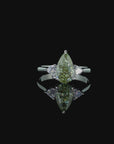 1.97 ct. Green Pear Lab Diamond Three-Stone Ring
