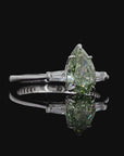 1.54 ct. Fancy Vivid Green Pear Cut Diamond Ring