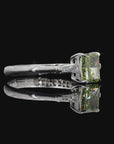 0.96 ct. Green Radiant Lab Diamond Three-Stone Ring