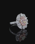 4.04 ct. Pink Oval Lab Diamond Halo Ring