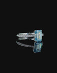 2.01 ct. Blue Lab Diamond Solitaire(Pavé) Ring