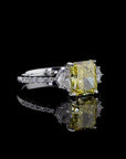 2.26 ct. Yellow Lab Diamond Side Stone Ring