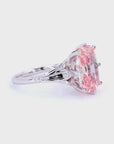 6.22 ct. Pink Cushion Lab Diamond Solitaire Ring