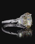3.04 ct. Yellow Oval Lab Diamond Three-Stone Ring