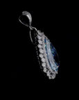 10.85 ct. Blue Lab Diamond Halo Pendant