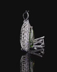 10.02 ct. Green Lab Diamond Halo Convertible Pendant Ring