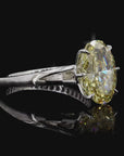 5.09 ct. Yellow Oval Lab Diamond Solitaire Ring